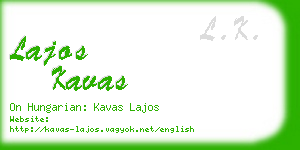 lajos kavas business card